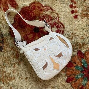 Fendi Stingray Exotic Leather Inlay Oyster Whipstitch Shoulder Purse Bag